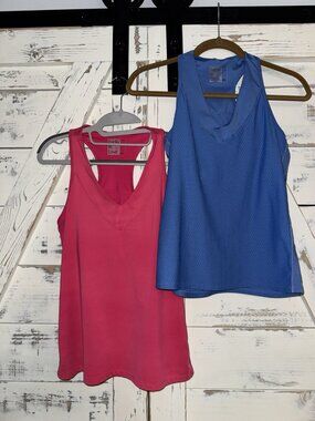 Lucky In Love TWO Tennis Tank Top V Neck Women's Size MEDIUM (8-10)